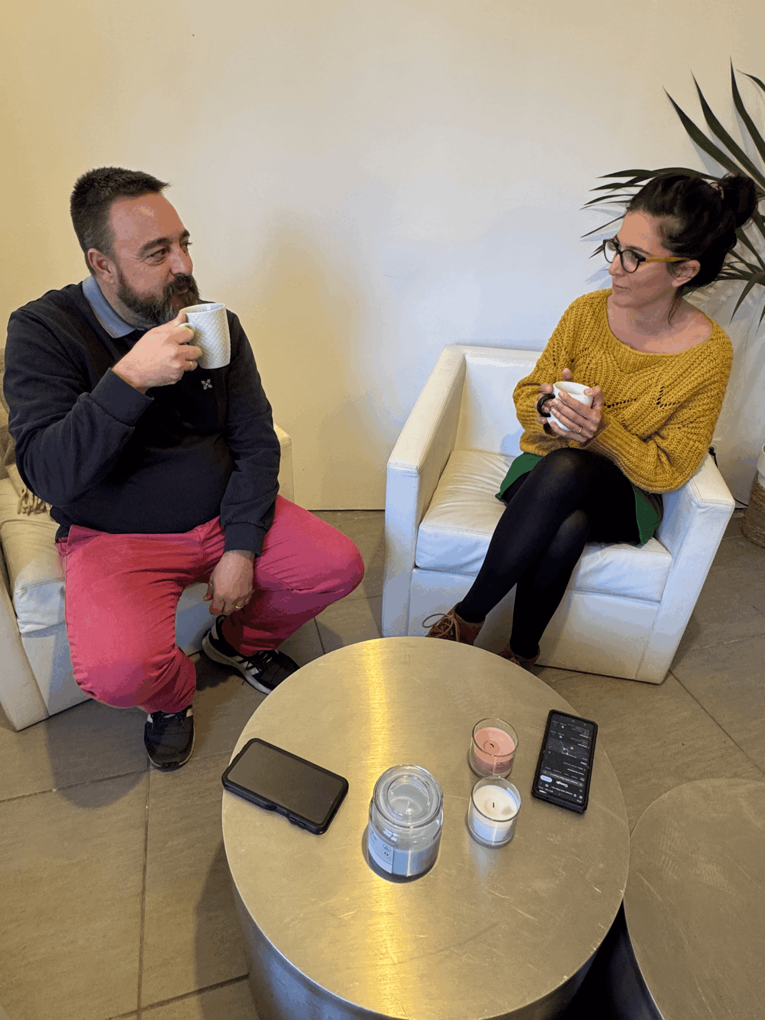 Karine Mège, lors d'un premier entretien pour un bilan de compétences à Bordeaux, en Gironde.